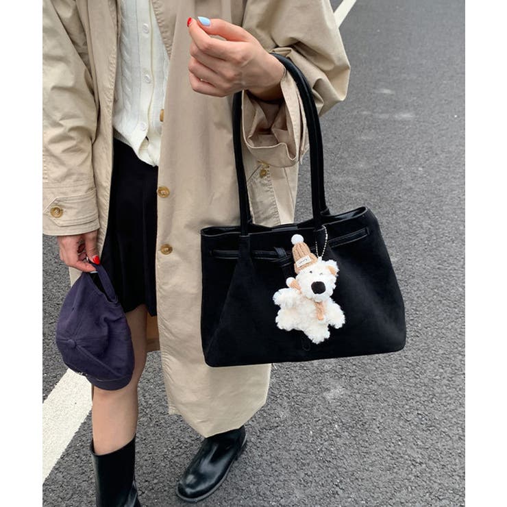 スエード調トートバッグ ベルトデザイン鞄 | SUNSHINE CLOSET | 詳細画像5 