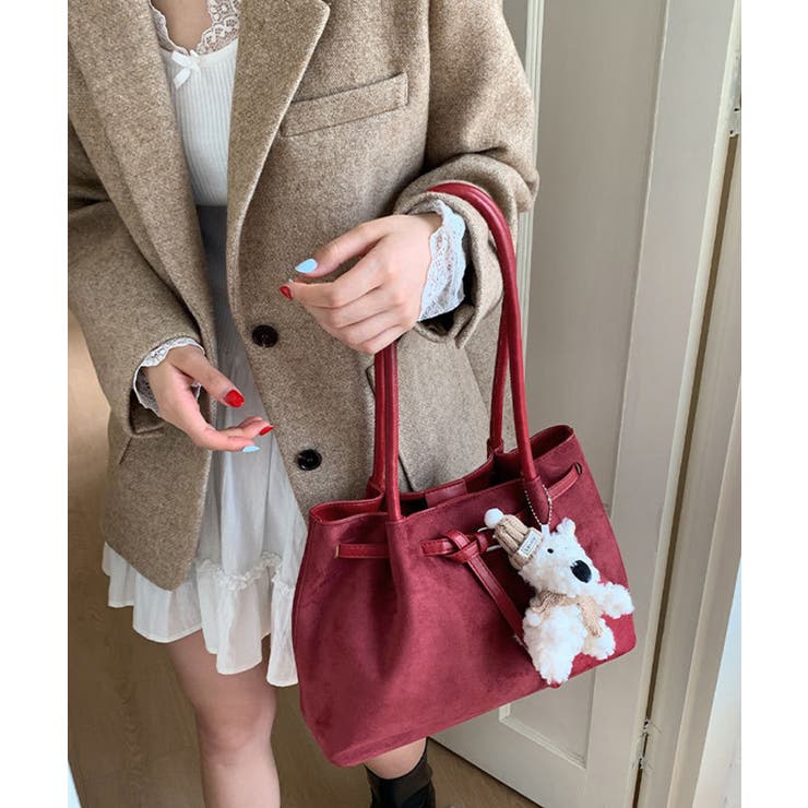 スエード調トートバッグ ベルトデザイン鞄 | SUNSHINE CLOSET | 詳細画像8 