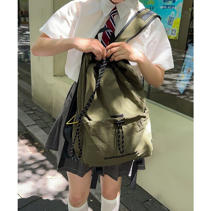 韓国風アウトドアナイロンバッグ軽量通勤通学リュックサック カジュアルナップサック… | SUNSHINE CLOSET | 詳細画像10 