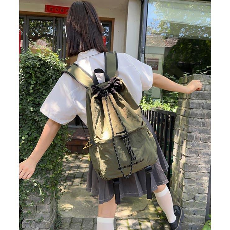 韓国風アウトドアナイロンバッグ軽量通勤通学リュックサック カジュアルナップサック… | SUNSHINE CLOSET | 詳細画像14 