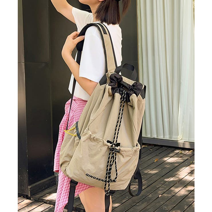 韓国風アウトドアナイロンバッグ軽量通勤通学リュックサック カジュアルナップサック… | SUNSHINE CLOSET | 詳細画像3 