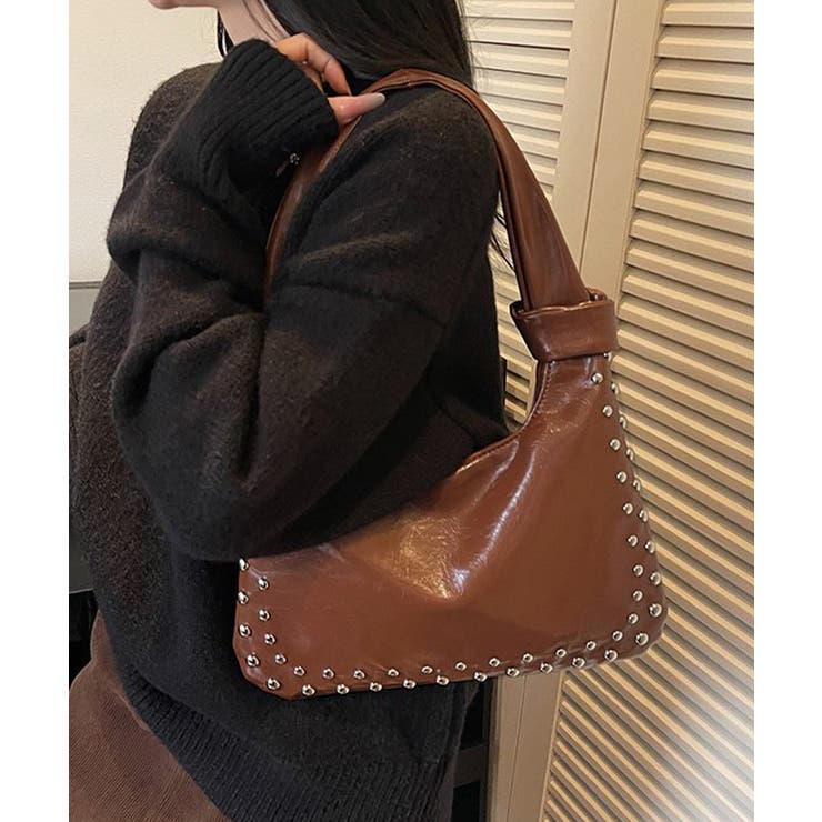 レディースおしゃれ ノットハンドルショルダーバッグ エナメル調トートバッグヴィン… | SUNSHINE CLOSET | 詳細画像11 