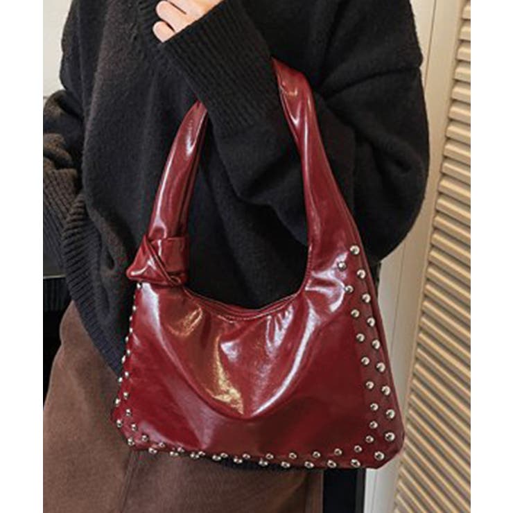 レディースおしゃれ ノットハンドルショルダーバッグ エナメル調トートバッグヴィン… | SUNSHINE CLOSET | 詳細画像14 