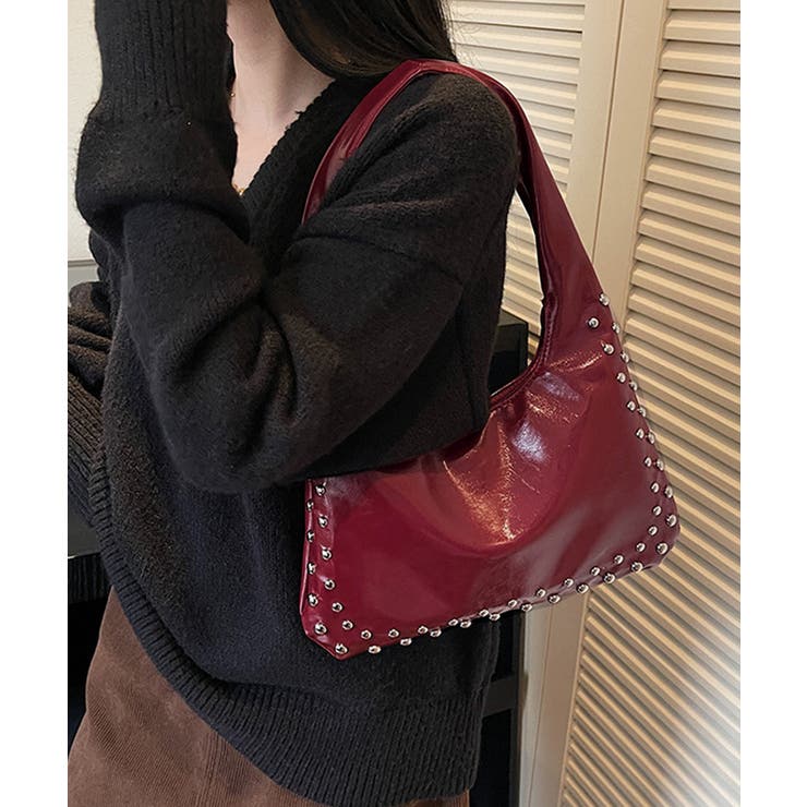 レディースおしゃれ ノットハンドルショルダーバッグ エナメル調トートバッグヴィン… | SUNSHINE CLOSET | 詳細画像15 