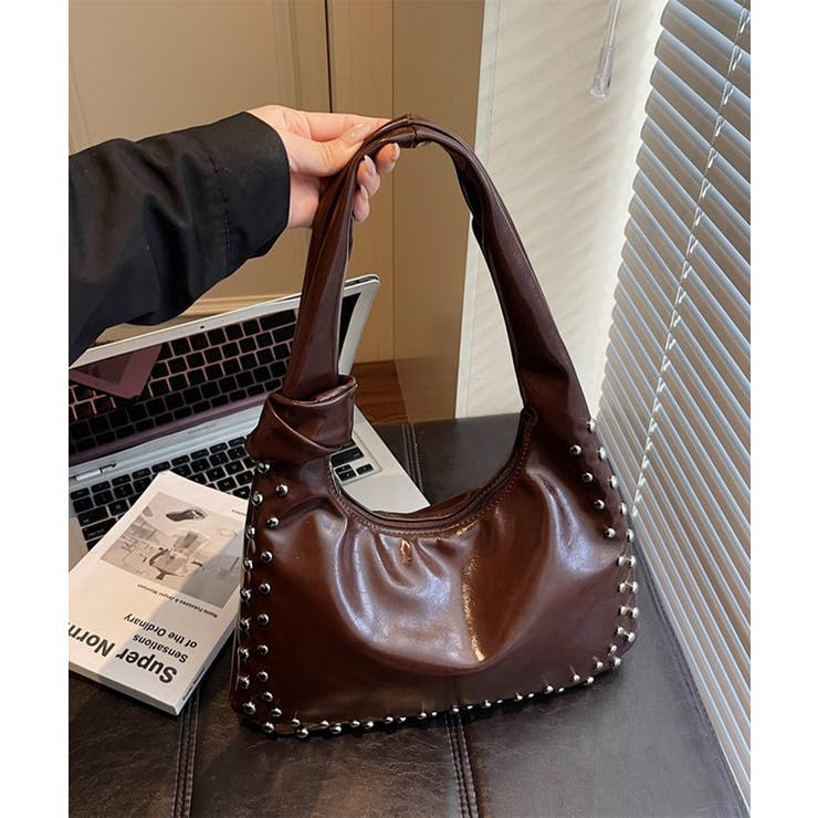 レディースおしゃれ ノットハンドルショルダーバッグ エナメル調トートバッグヴィン… | SUNSHINE CLOSET | 詳細画像4 