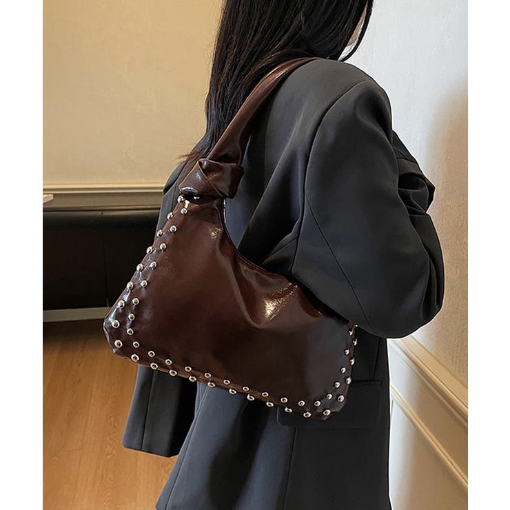 レディースおしゃれ ノットハンドルショルダーバッグ エナメル調トートバッグヴィン… | SUNSHINE CLOSET | 詳細画像5 
