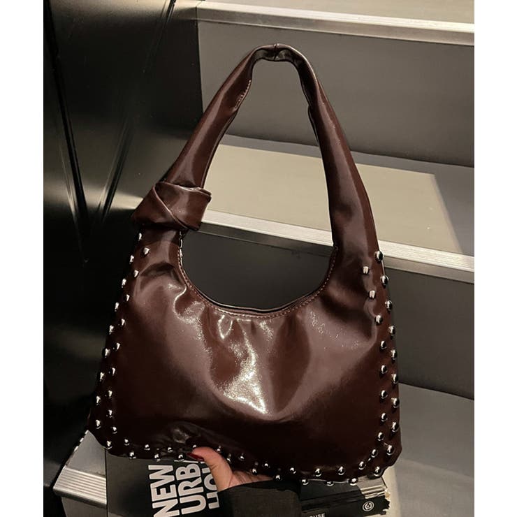 レディースおしゃれ ノットハンドルショルダーバッグ エナメル調トートバッグヴィン… | SUNSHINE CLOSET | 詳細画像6 