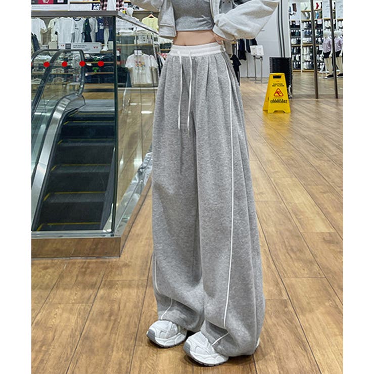 レディースサイドラインルーズパンツ Y2Kイージーパンツ ヒップホップダンス衣装 | SUNSHINE CLOSET | 詳細画像1 