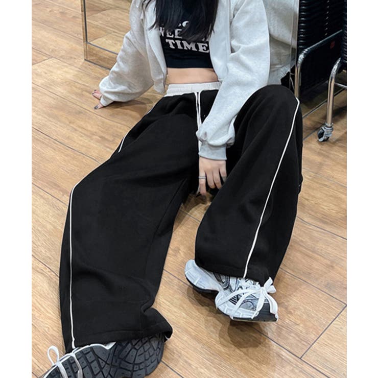 レディースサイドラインルーズパンツ Y2Kイージーパンツ ヒップホップダンス衣装 | SUNSHINE CLOSET | 詳細画像3 