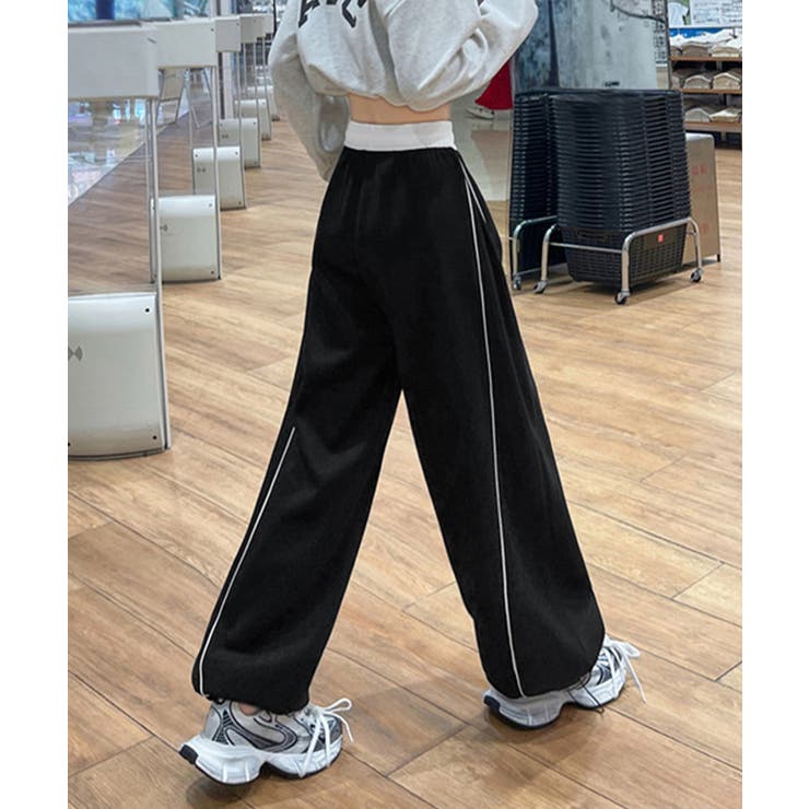 レディースサイドラインルーズパンツ Y2Kイージーパンツ ヒップホップダンス衣装 | SUNSHINE CLOSET | 詳細画像4 