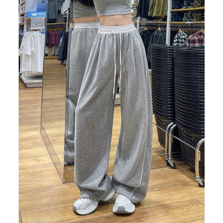 レディースサイドラインルーズパンツ Y2Kイージーパンツ ヒップホップダンス衣装 | SUNSHINE CLOSET | 詳細画像5 