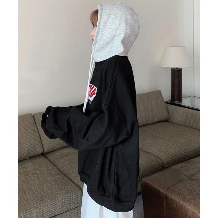 BF風パーカー ゆったり裏起毛フーディー | SUNSHINE CLOSET | 詳細画像3 