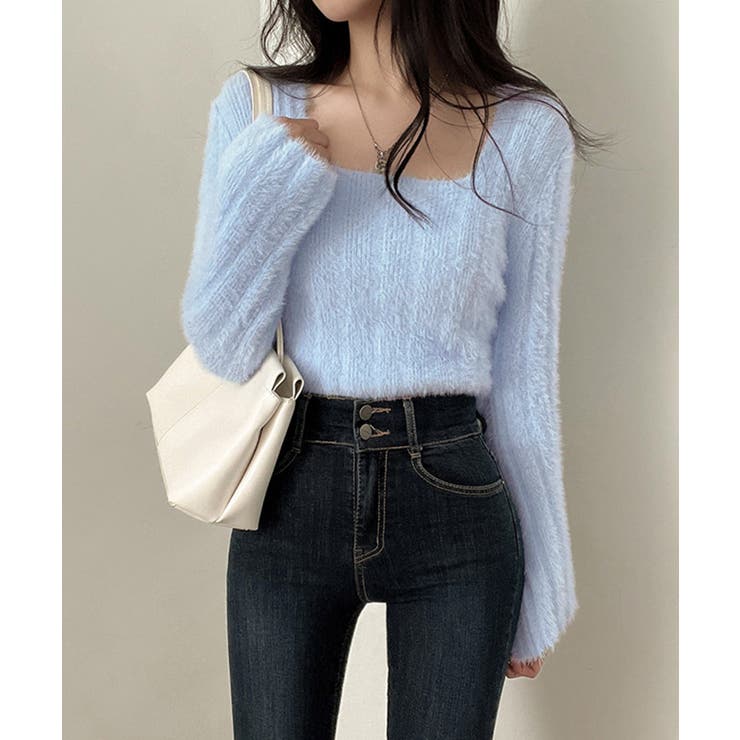 ショート丈 シャギーニットトップス韓国風 | SUNSHINE CLOSET | 詳細画像10 