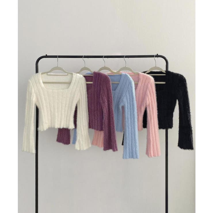 ショート丈 シャギーニットトップス韓国風 | SUNSHINE CLOSET | 詳細画像13 