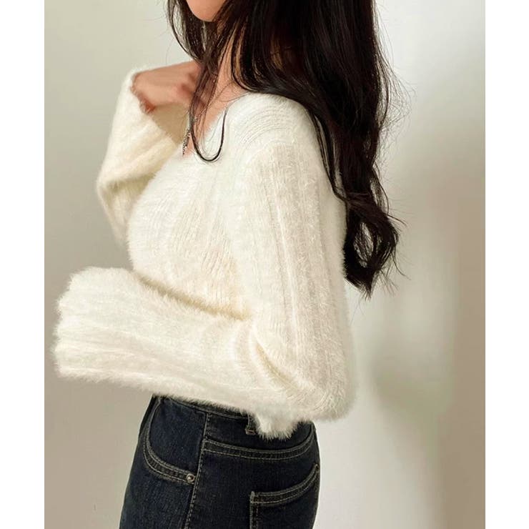 ショート丈 シャギーニットトップス韓国風 | SUNSHINE CLOSET | 詳細画像2 