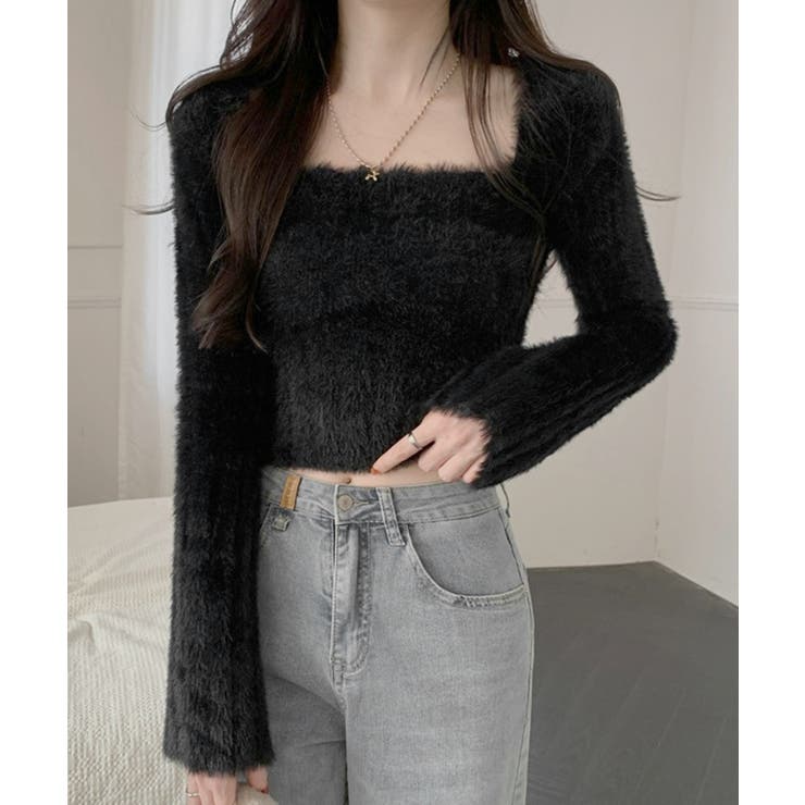 ショート丈 シャギーニットトップス韓国風 | SUNSHINE CLOSET | 詳細画像3 