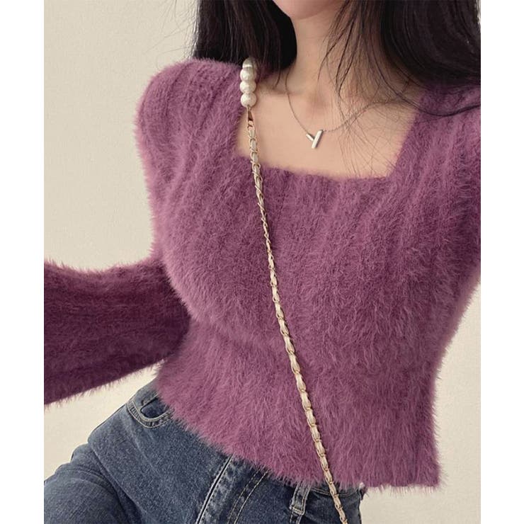 ショート丈 シャギーニットトップス韓国風 | SUNSHINE CLOSET | 詳細画像8 