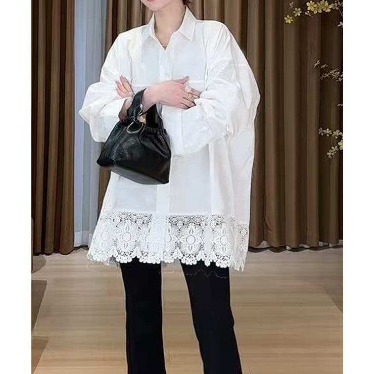 レース切替シャツブラウス長袖シャツ韓国風 | SUNSHINE CLOSET | 詳細画像11 