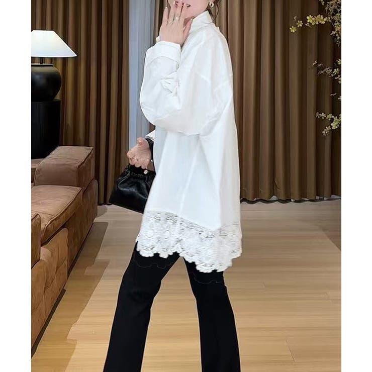 レース切替シャツブラウス長袖シャツ韓国風 | SUNSHINE CLOSET | 詳細画像12 