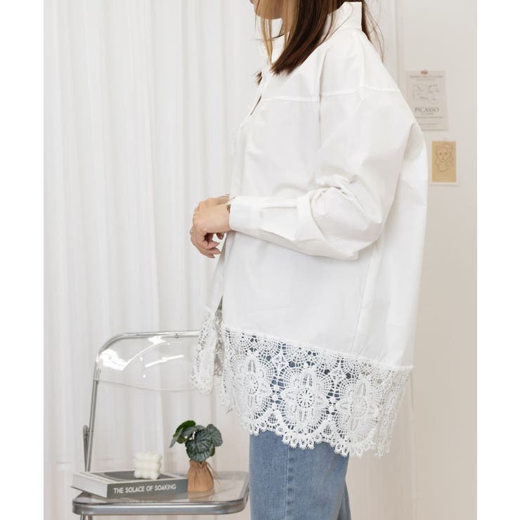 レース切替シャツブラウス長袖シャツ韓国風 | SUNSHINE CLOSET | 詳細画像17 