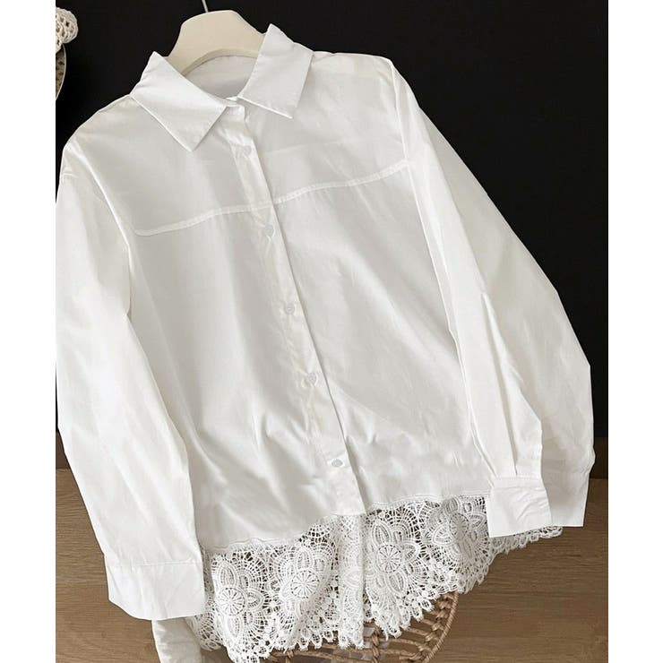 レース切替シャツブラウス長袖シャツ韓国風 | SUNSHINE CLOSET | 詳細画像23 