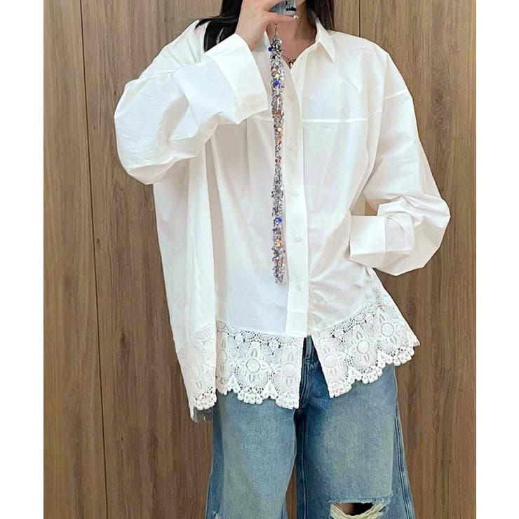 レース切替シャツブラウス長袖シャツ韓国風 | SUNSHINE CLOSET | 詳細画像5 