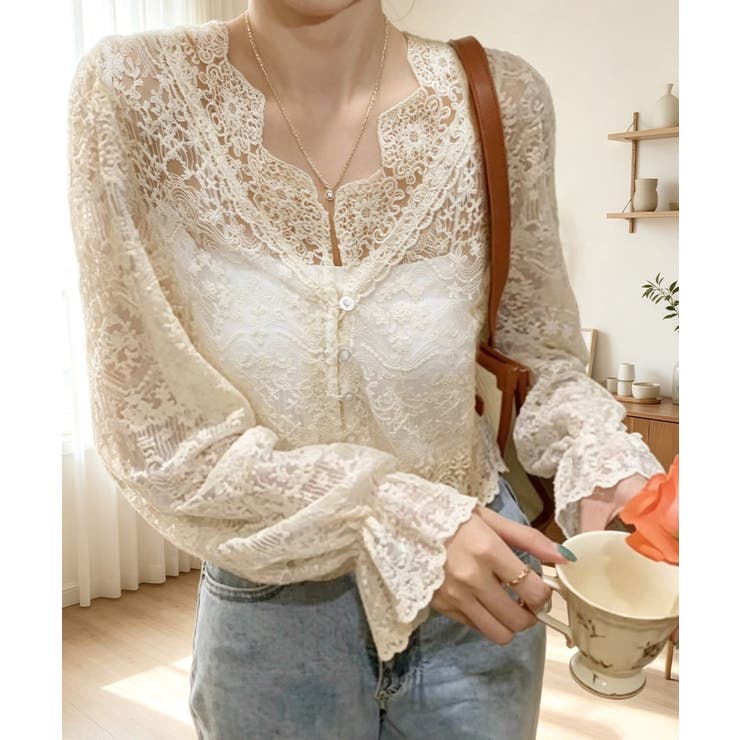 きれいめトップス春夏 キャンディスリーブブラウスレディースおしゃれ 長袖シースル… | SUNSHINE CLOSET | 詳細画像1 