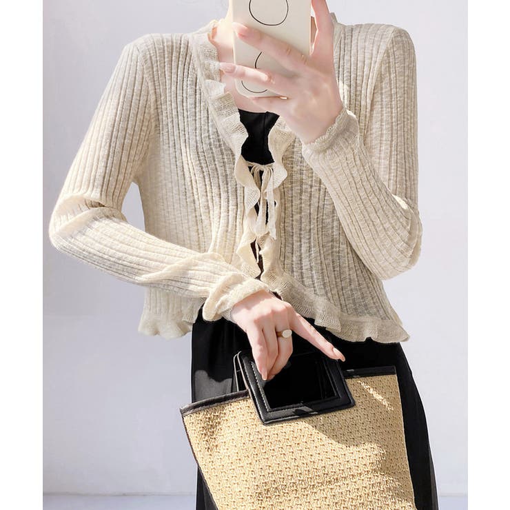 レディース ショート丈サマーニットトップス きれいめ | SUNSHINE CLOSET | 詳細画像1 