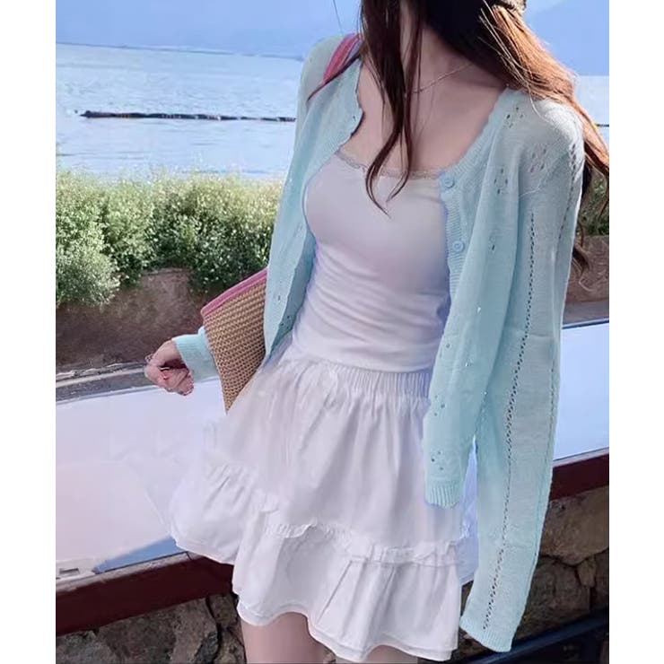 透かし編みニットカーディガンクロップド丈 | SUNSHINE CLOSET | 詳細画像11 