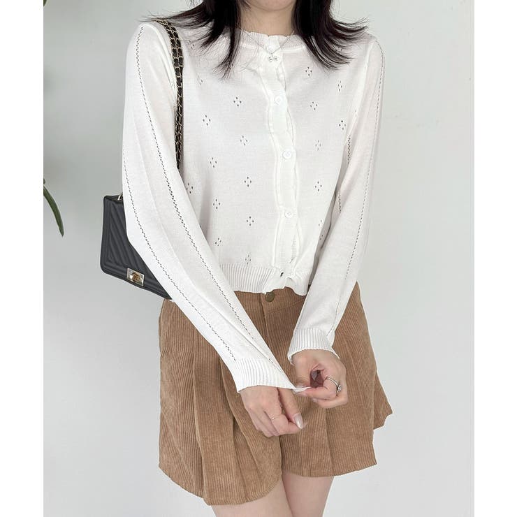 透かし編みニットカーディガンクロップド丈 | SUNSHINE CLOSET | 詳細画像17 