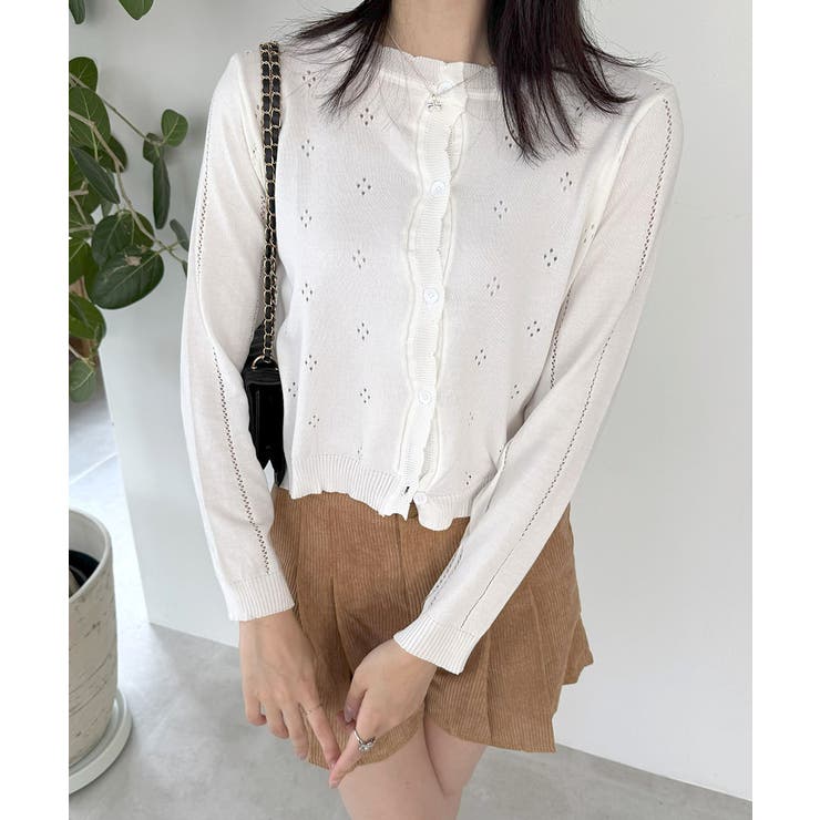 透かし編みニットカーディガンクロップド丈 | SUNSHINE CLOSET | 詳細画像18 