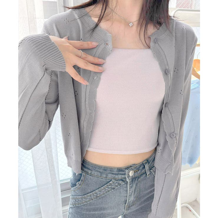 透かし編みニットカーディガンクロップド丈 | SUNSHINE CLOSET | 詳細画像22 