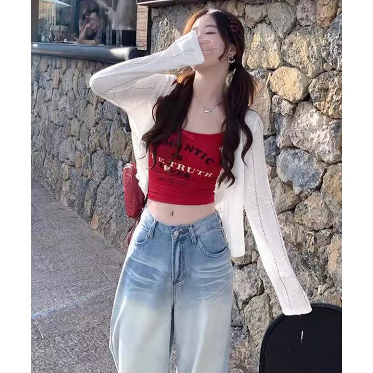 透かし編みニットカーディガンクロップド丈 | SUNSHINE CLOSET | 詳細画像7 