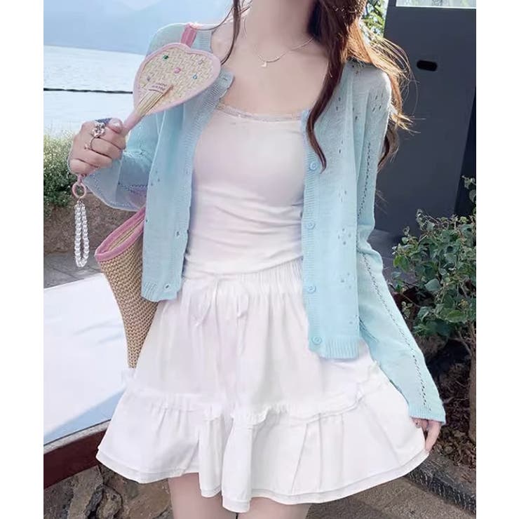 透かし編みニットカーディガンクロップド丈 | SUNSHINE CLOSET | 詳細画像9 