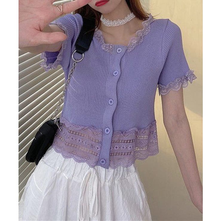 フリルショートカーディガン レースニット | SUNSHINE CLOSET | 詳細画像10 