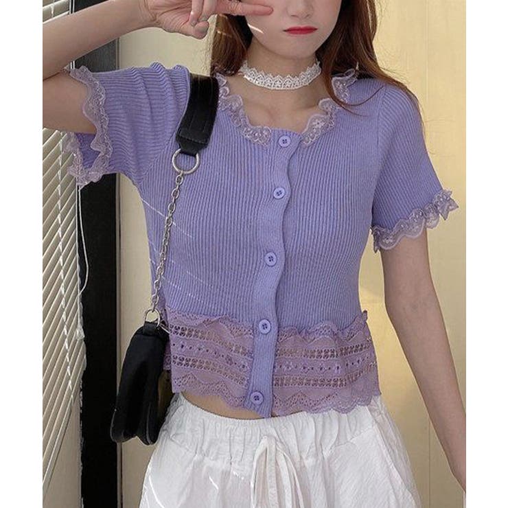 フリルショートカーディガン レースニット | SUNSHINE CLOSET | 詳細画像11 