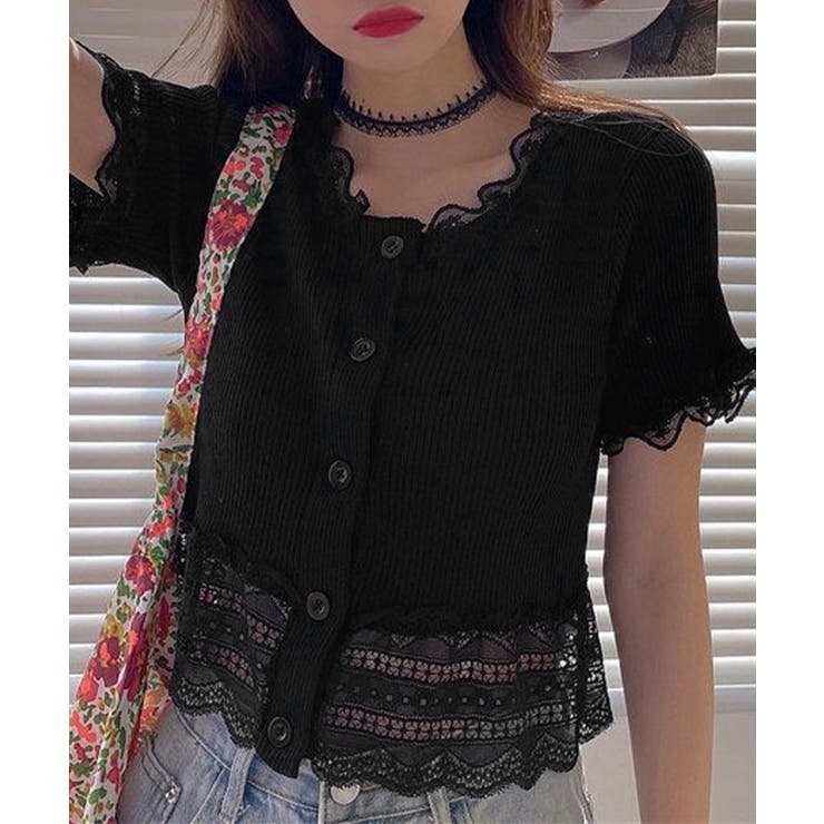 フリルショートカーディガン レースニット | SUNSHINE CLOSET | 詳細画像4 