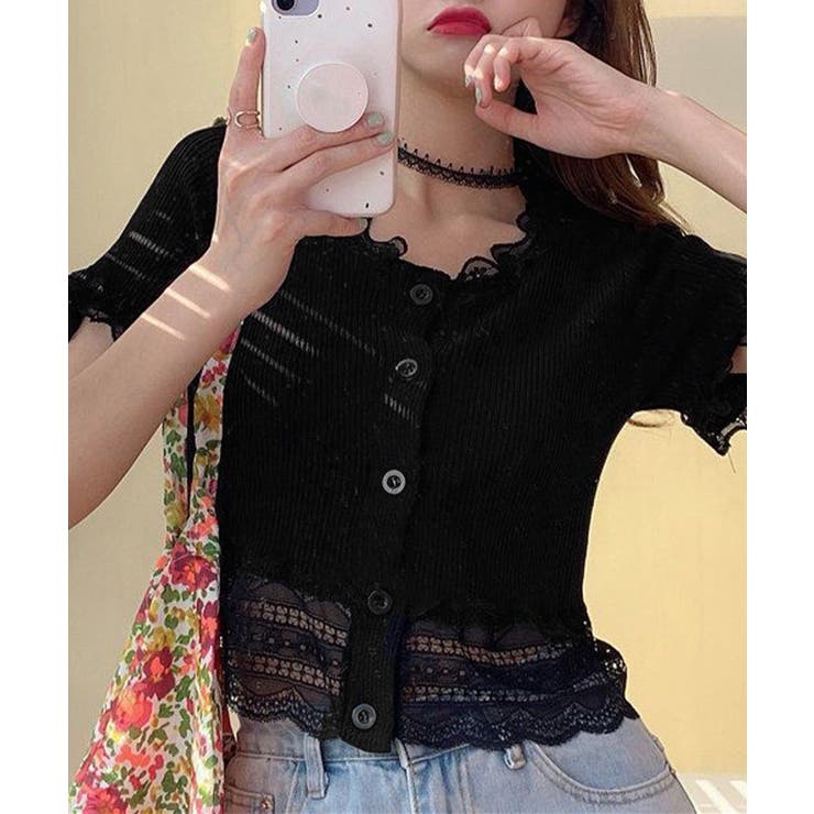 フリルショートカーディガン レースニット | SUNSHINE CLOSET | 詳細画像5 