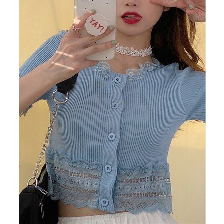 フリルショートカーディガン レースニット | SUNSHINE CLOSET | 詳細画像7 