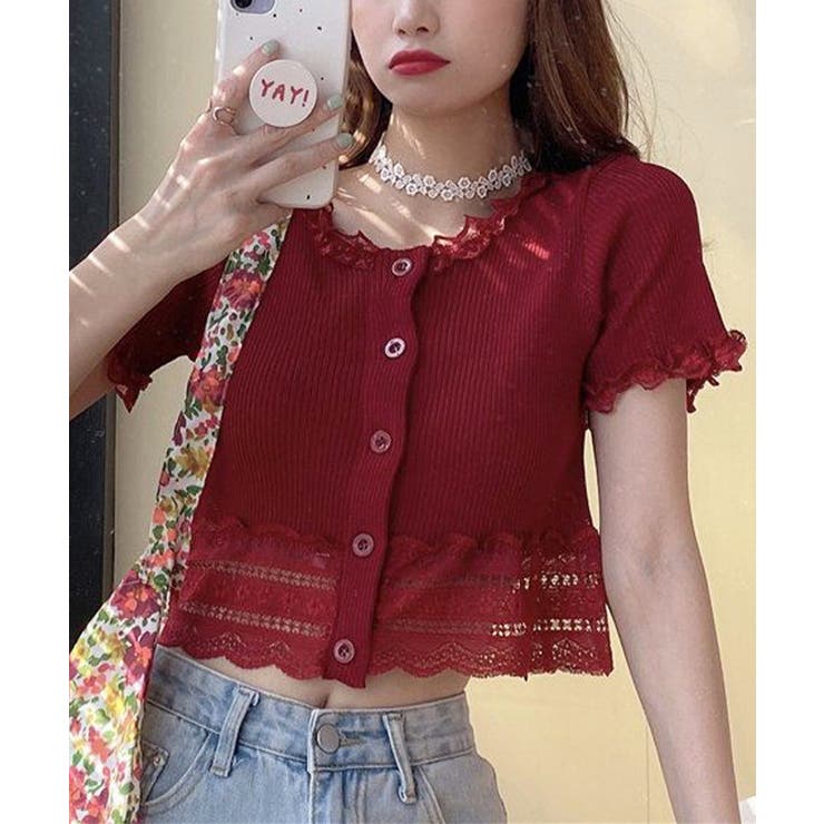 フリルショートカーディガン レースニット | SUNSHINE CLOSET | 詳細画像8 