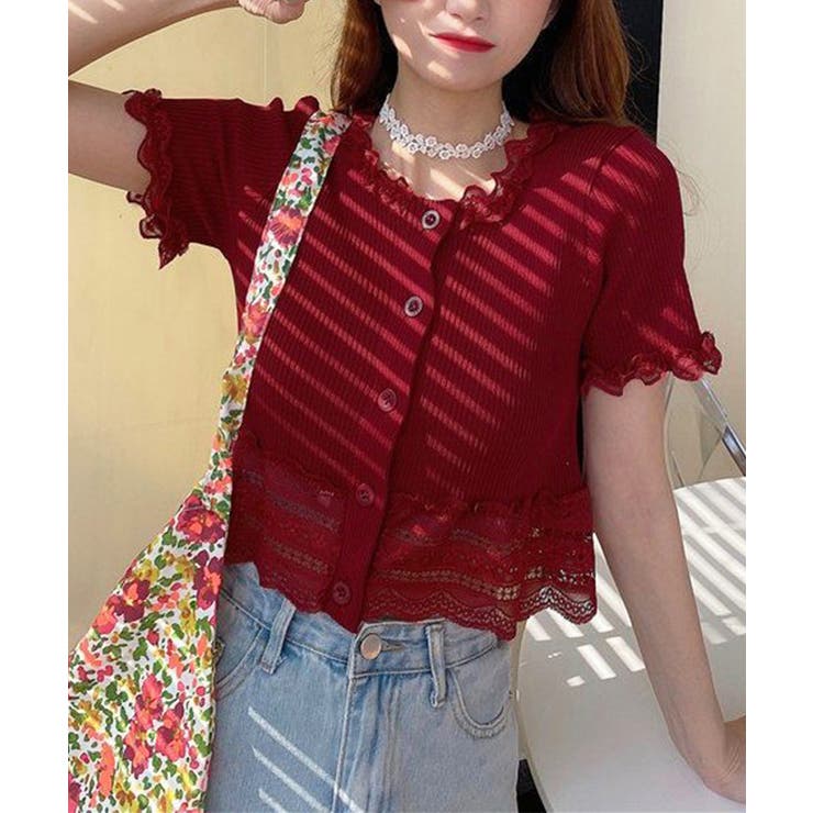 フリルショートカーディガン レースニット | SUNSHINE CLOSET | 詳細画像9 