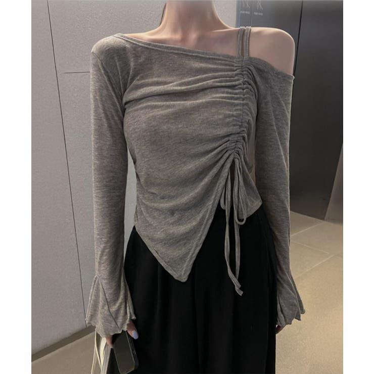 ワンオフショルダーTシャツギャザー 長袖 | SUNSHINE CLOSET | 詳細画像2 