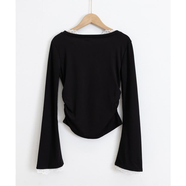 レース付TシャツVネック長袖リブトップス | SUNSHINE CLOSET | 詳細画像20 
