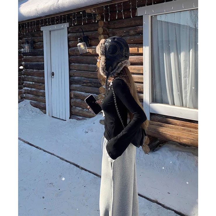 レース付TシャツVネック長袖リブトップス | SUNSHINE CLOSET | 詳細画像5 