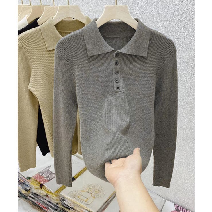 ポロリブニットトップス ベーシック春秋服 | SUNSHINE CLOSET | 詳細画像12 