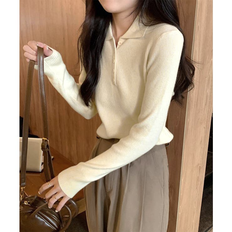 ポロリブニットトップス ベーシック春秋服 | SUNSHINE CLOSET | 詳細画像4 