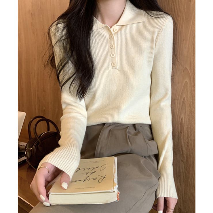 ポロリブニットトップス ベーシック春秋服 | SUNSHINE CLOSET | 詳細画像6 