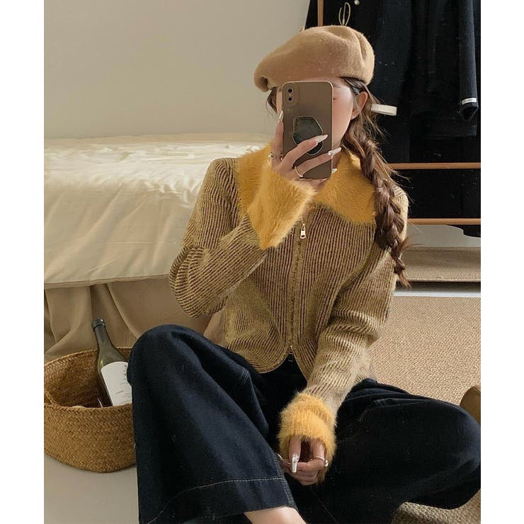 ダブルジップニットカーディガンショート丈 | SUNSHINE CLOSET | 詳細画像12 