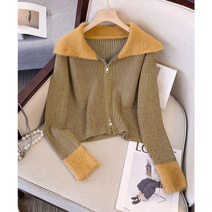 ダブルジップニットカーディガンショート丈 | SUNSHINE CLOSET | 詳細画像17 