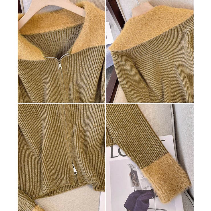 ダブルジップニットカーディガンショート丈 | SUNSHINE CLOSET | 詳細画像19 